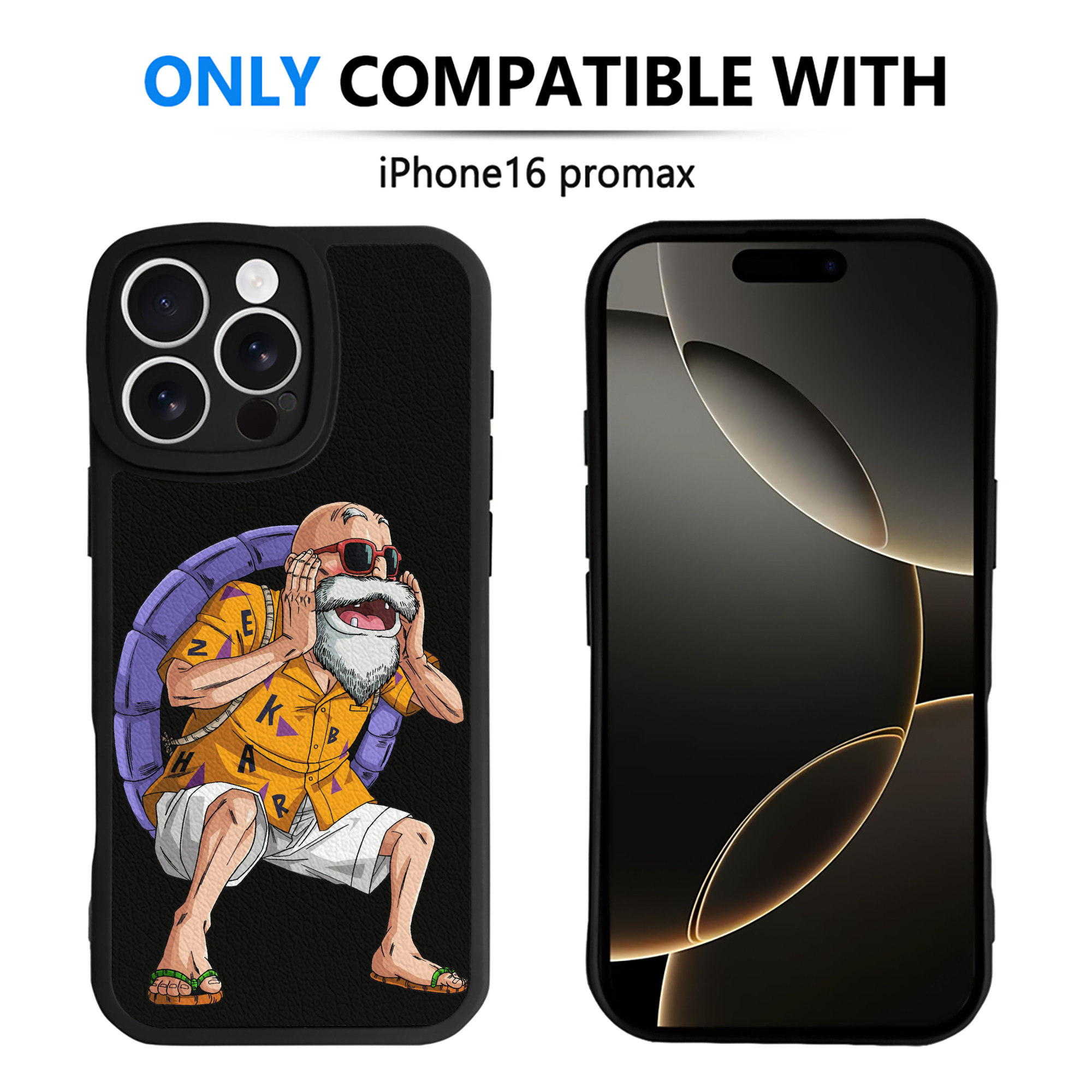 （画像用） ドラゴンボール 亀仙人（かめせんにん） DRAGON BALL Master Roshi Kame Sennin 【iPhone 16シリーズ対応】シリコンスマホケース（レザー調） 材質：シリコン